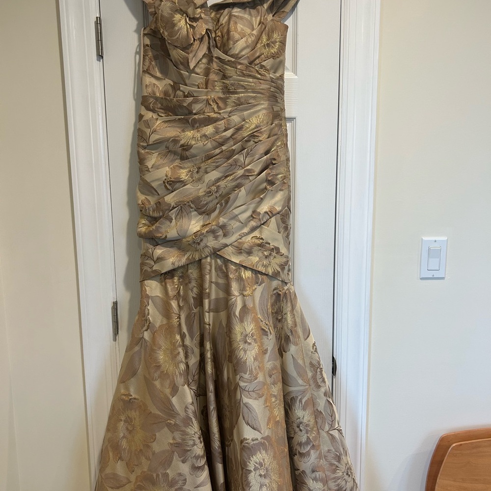 LARA Cream Satin Evening Gown